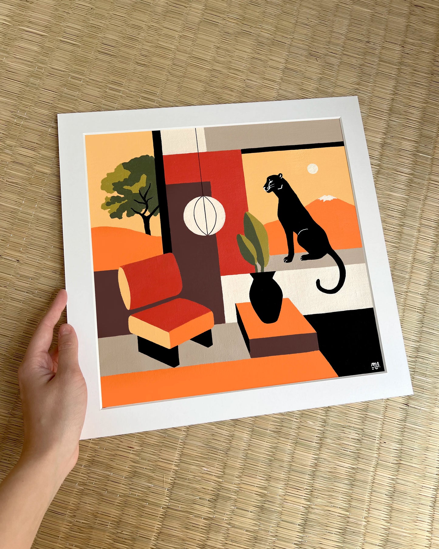 Golden Hour Watcher 36.3x36.3cm