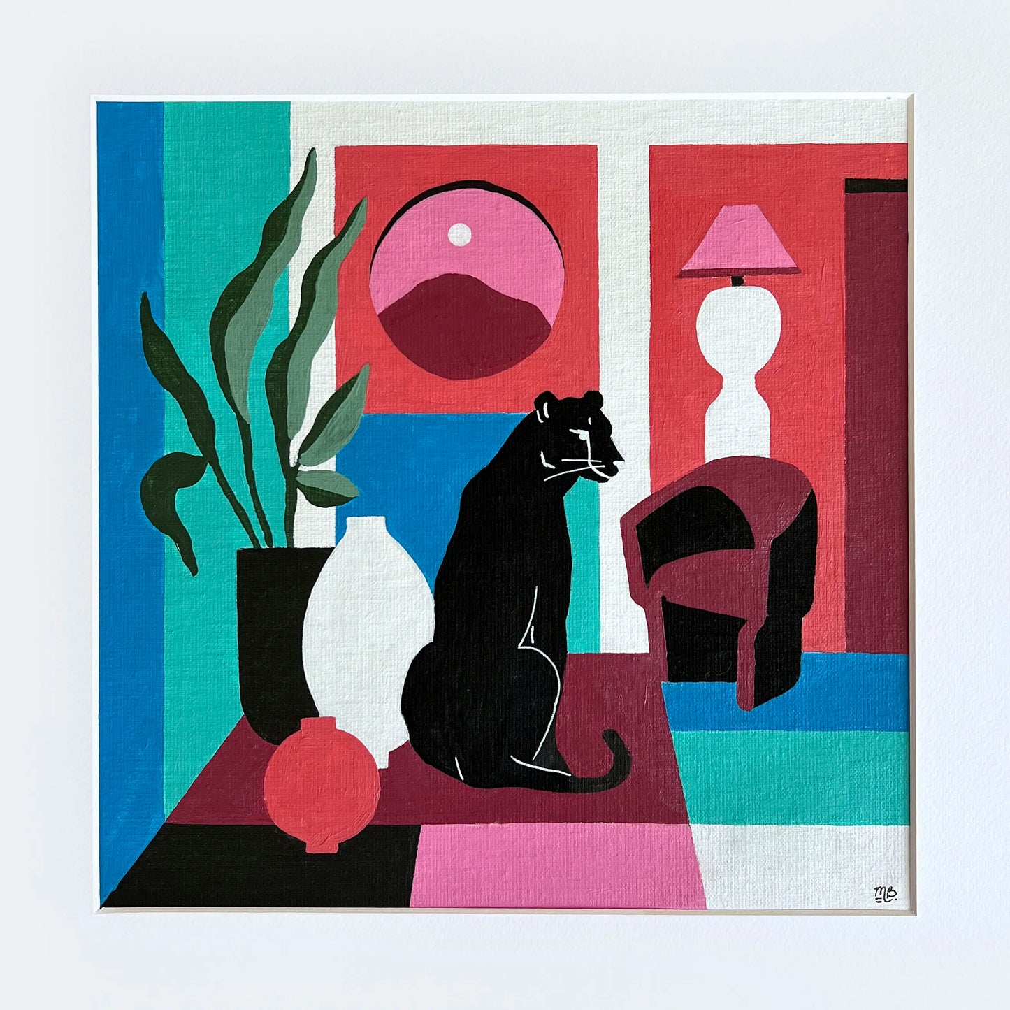 Leopard Noir 35x35cm