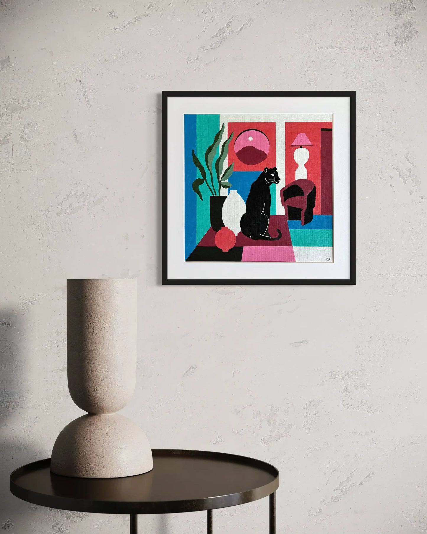 Leopard Noir 35x35cm