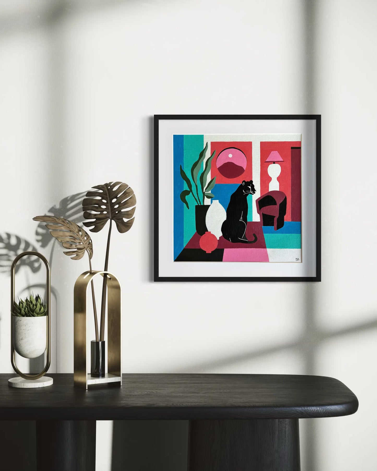 Leopard Noir 35x35cm