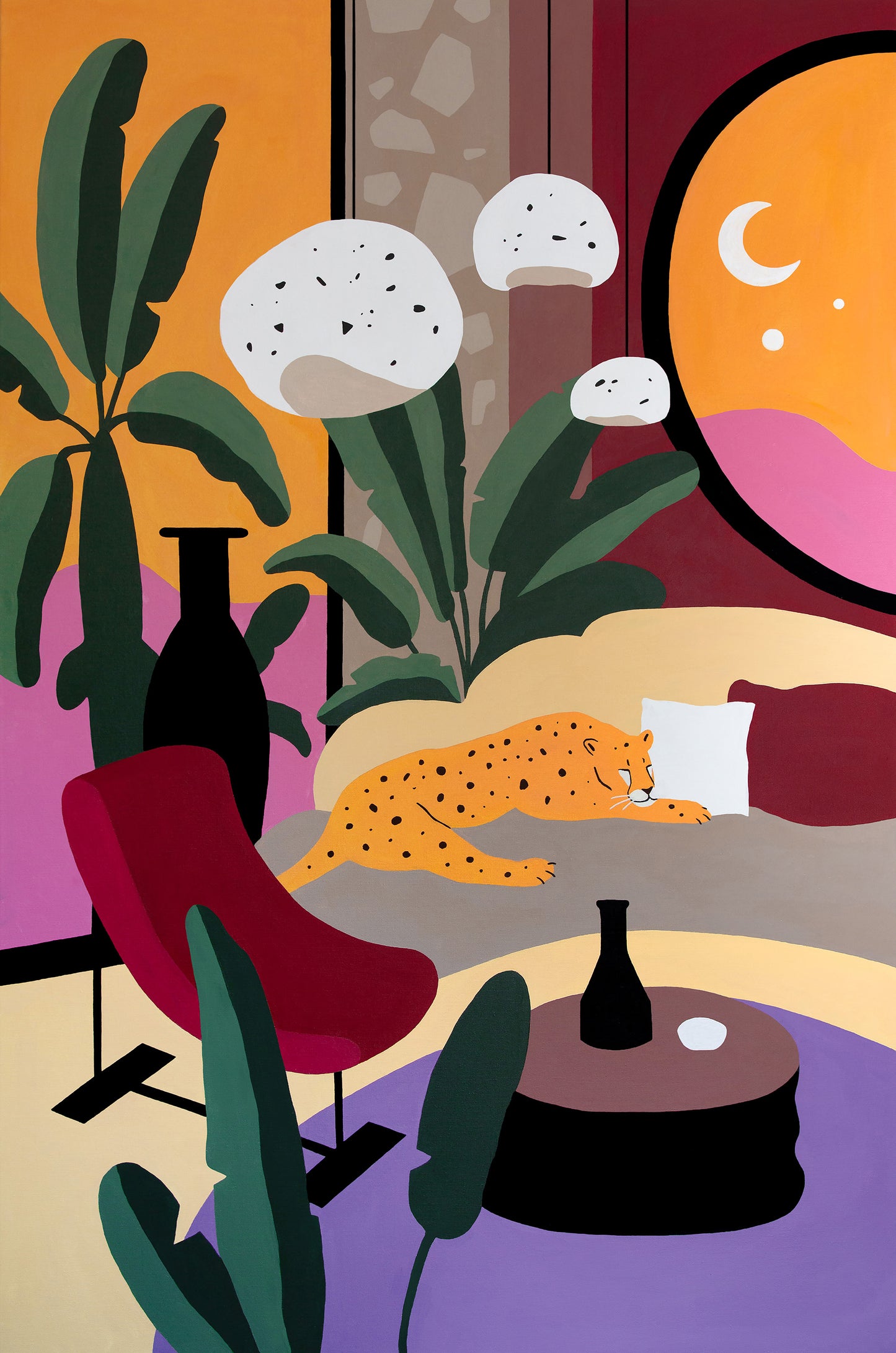 Mariah Birsak "Garden l" Leopard Painting, 2022 - Mariah Birsak