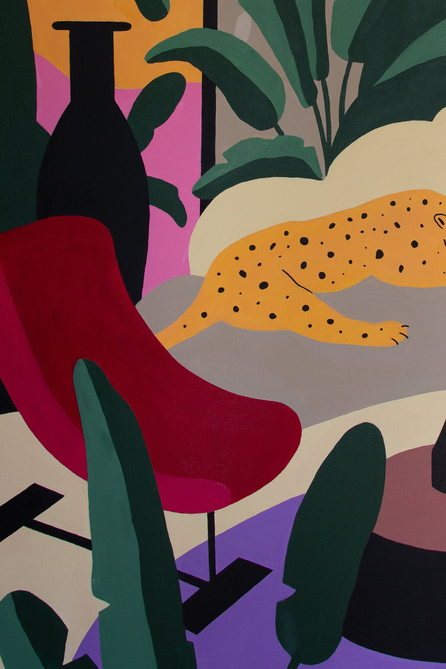 Mariah Birsak "Garden l" Leopard Painting, 2022 - Mariah Birsak
