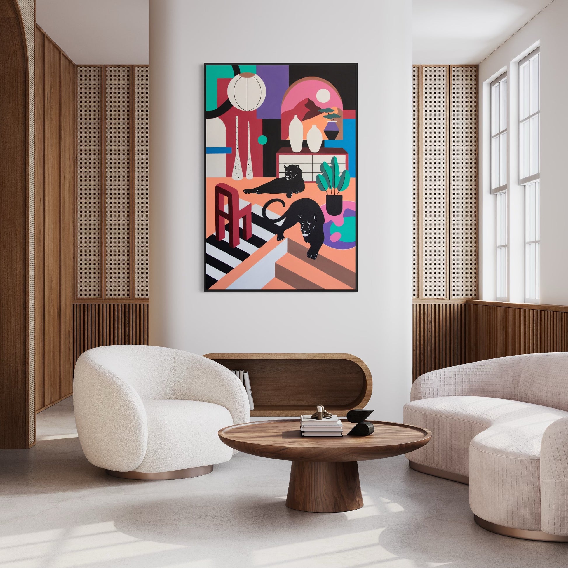 Mariah Birsak - "Japandi l" Panthers Painting, 2022 - Mariah Birsak