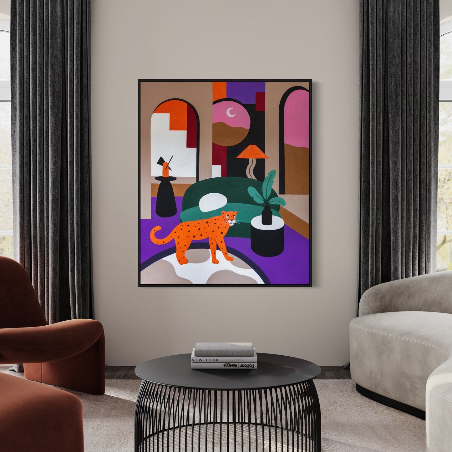 Mariah Birsak - "House of the Cheetah ll" Painting, 2022 - Mariah Birsak