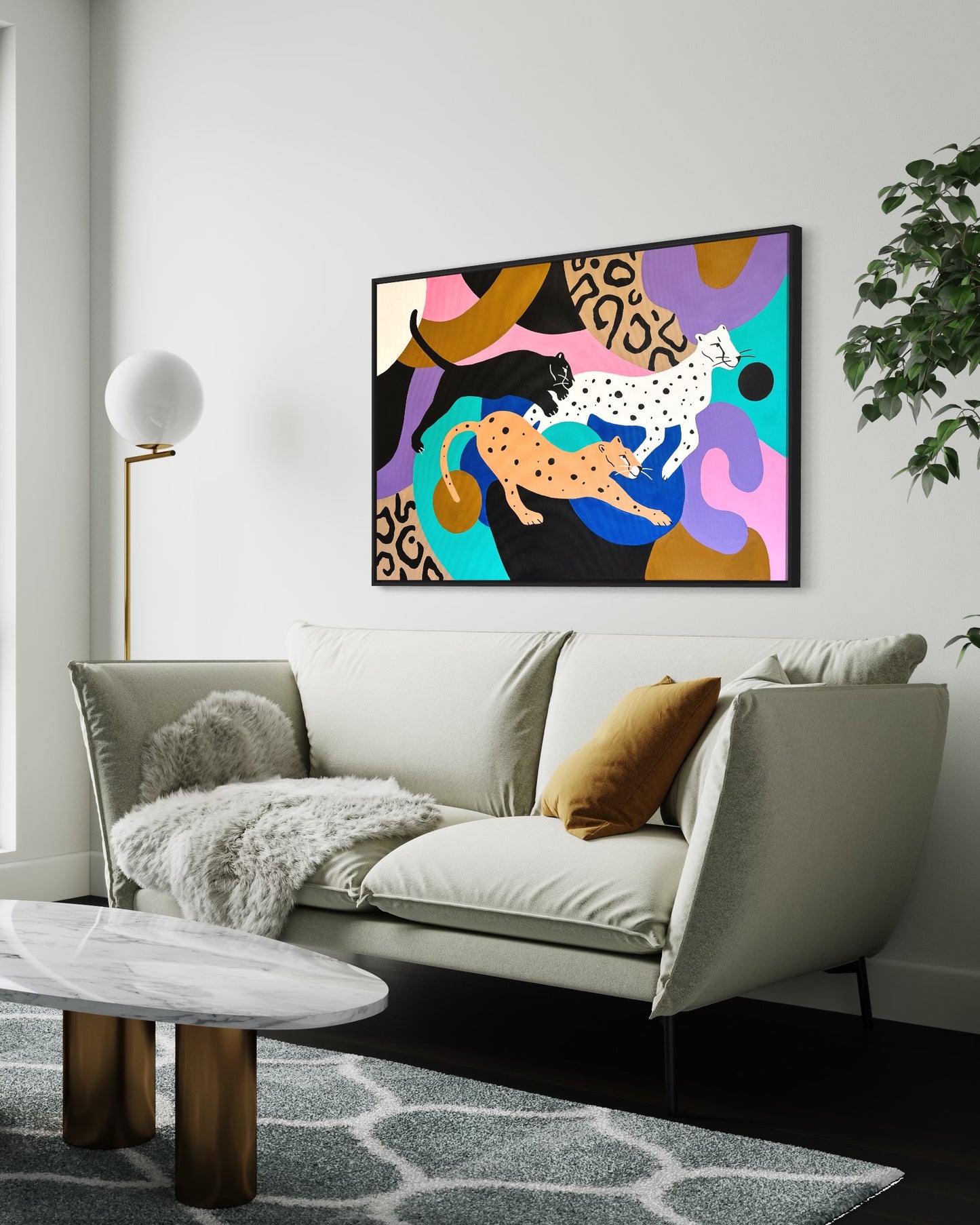 Mariah Birsak - "Encounters 4.0" Panthers Painting, 2022 - Mariah Birsak