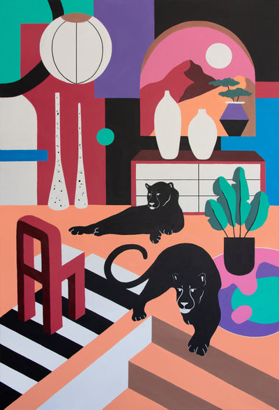 Mariah Birsak - "Japandi l" Panthers Painting, 2022 - Mariah Birsak