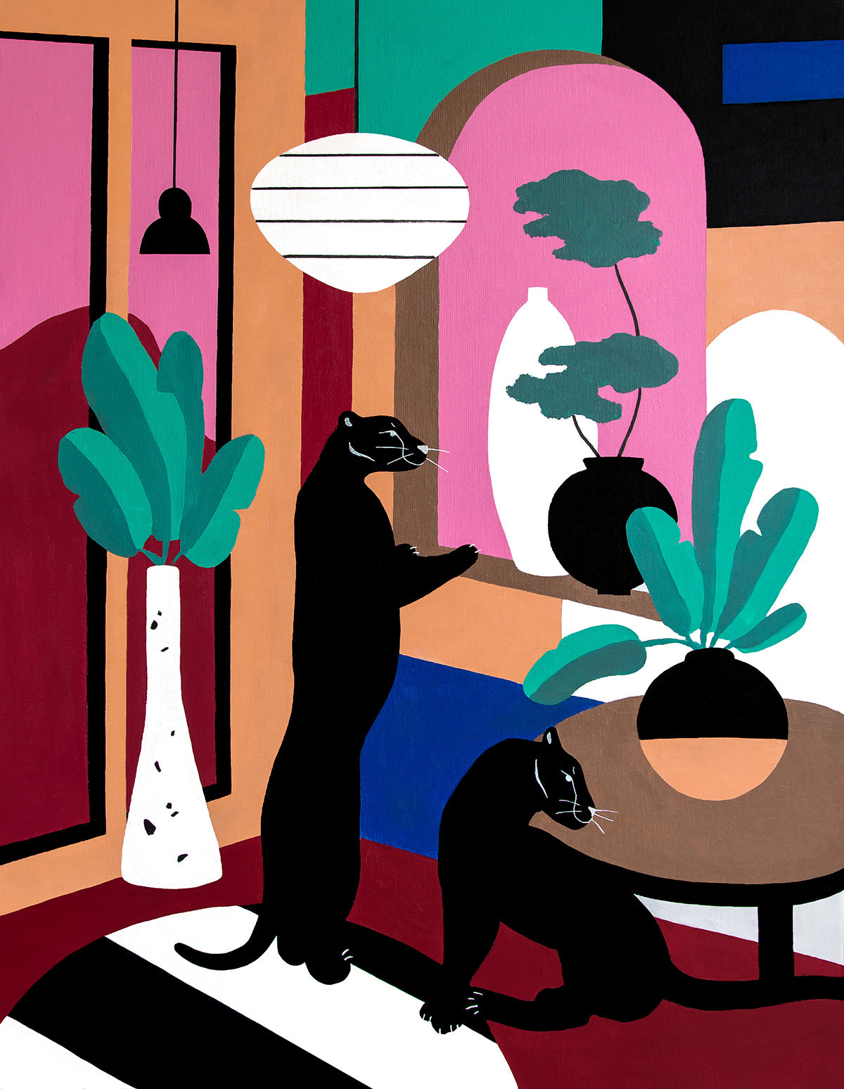 Mariah Birsak - "Japandi ll" Panthers Painting, 2022 - Mariah Birsak
