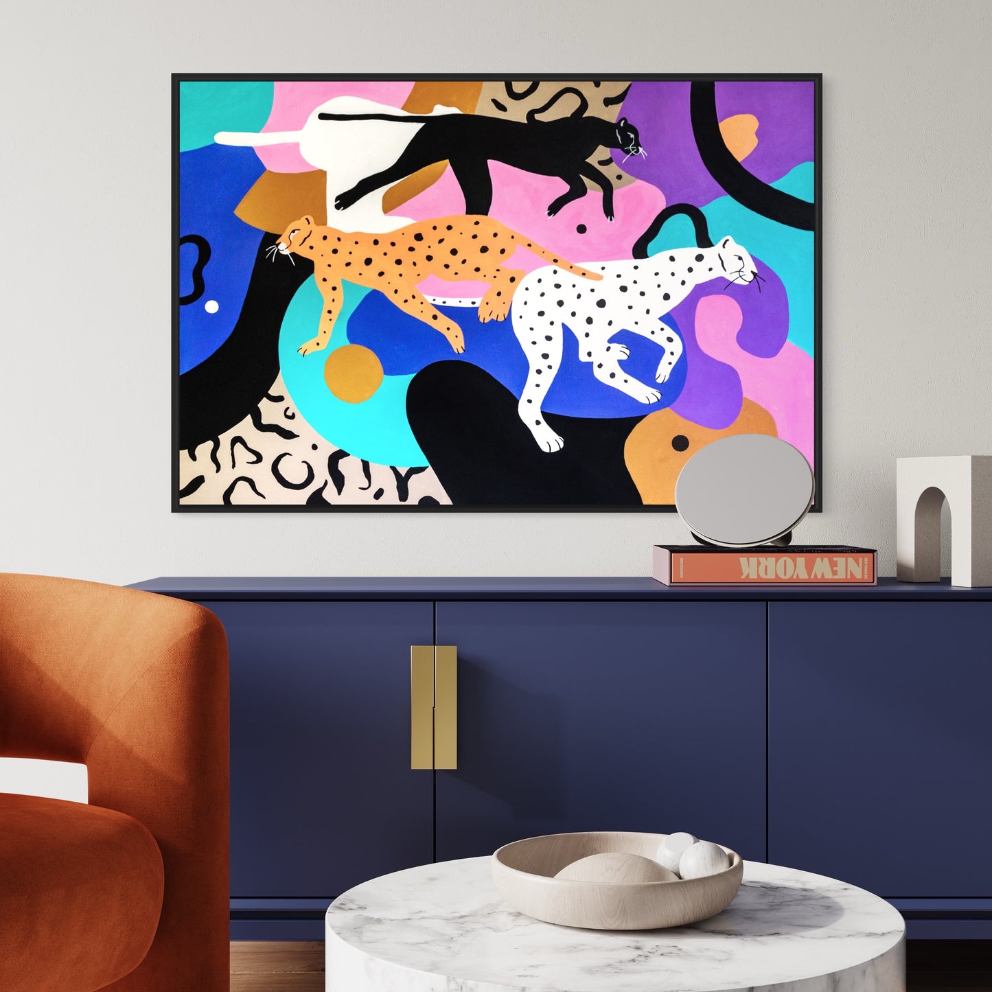 Mariah Birsak "Encounters l" Leopards Painting, 2021 - Mariah Birsak